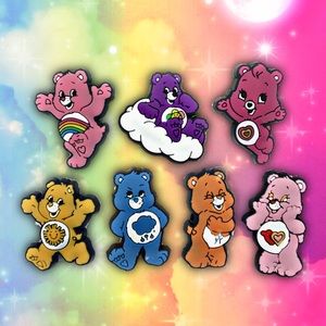 7Pc Care Bears Croc Charm Set